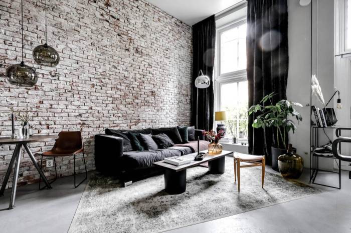 Brick exposed wall ideas interior walls fascinating living room