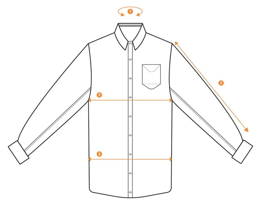 Mens dress shirt measurement