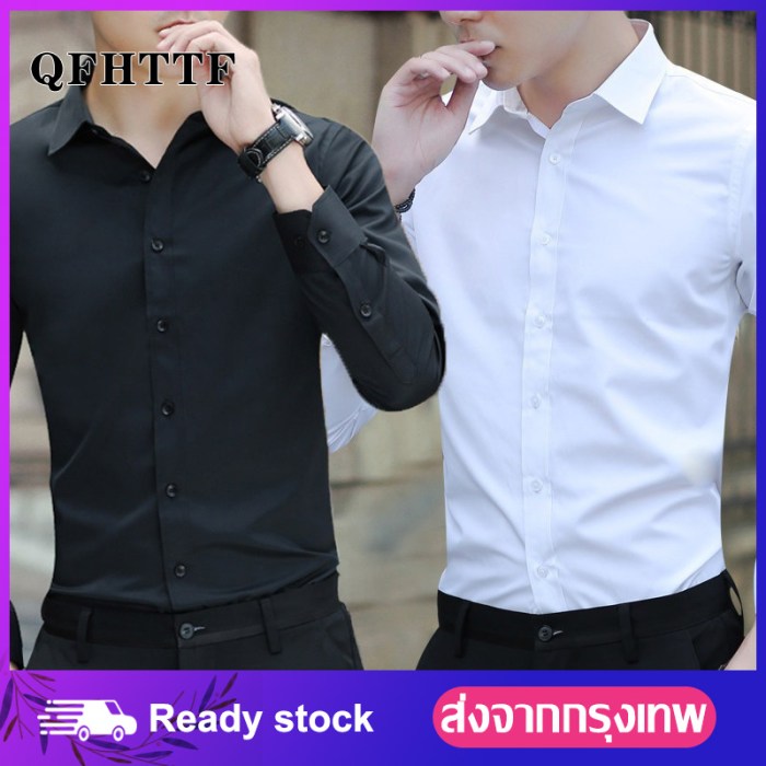 Men's black patterned dress shirt