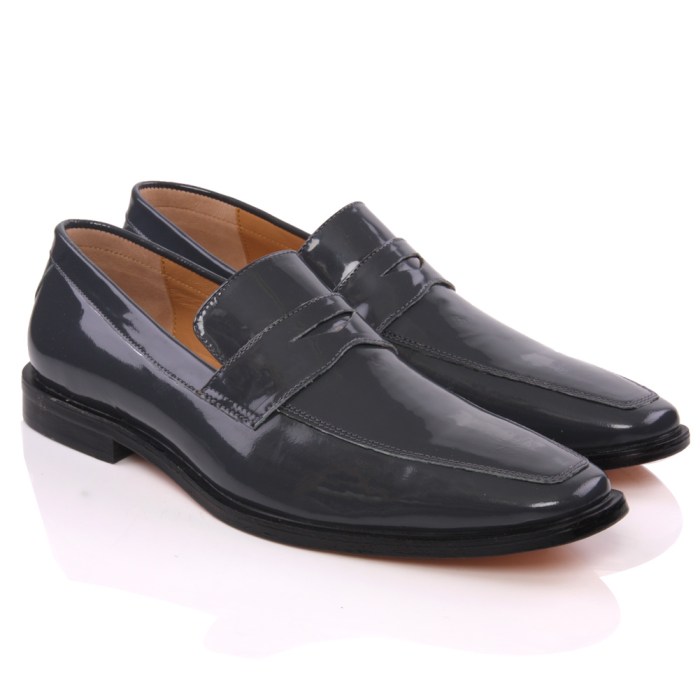 Mens gray leather dress shoes