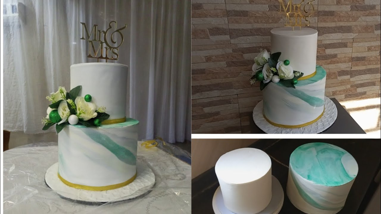 How to Decorate a Simple  Tier Wedding Cake Fondant Cake