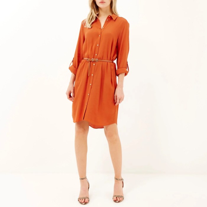 Orange dress shirt women