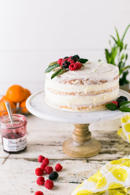 White Cake with Jam and Buttercream